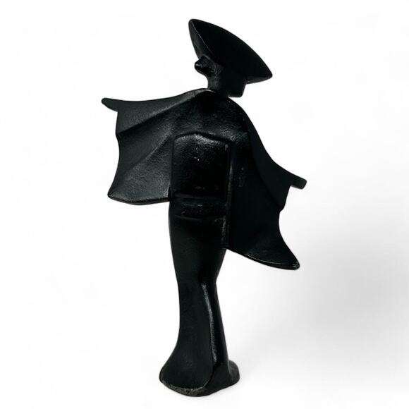 Vintage Cast Iron Geisha Figurine (7" H) MCM Mid Century Modern Statue Decor - Picture 3 of 12